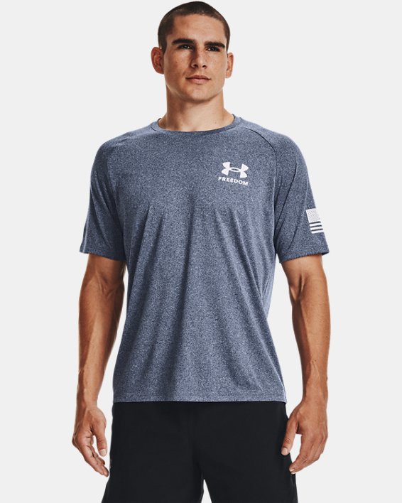 Men's UA Tech™ Freedom Short Sleeve T-Shirt, Blue, pdpMainDesktop image number 0